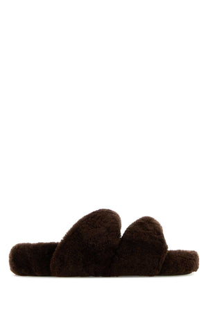 AQUAZZURA Twist Shearling Slippers