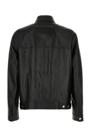 FENDI Luxe Black Leather Jacket for Men - 24W Collection