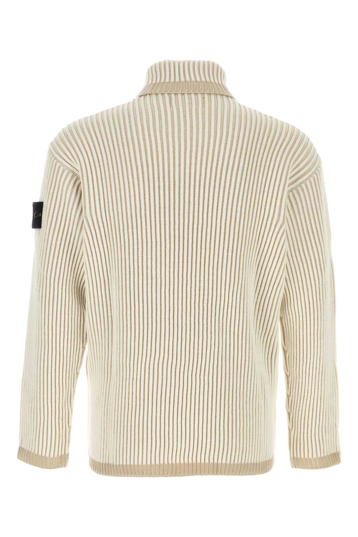 STONE ISLAND Two-Tone Virgin Wool Sweater for Men