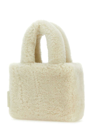 AMINA MUADDI Mini Ivory Shearling Handbag