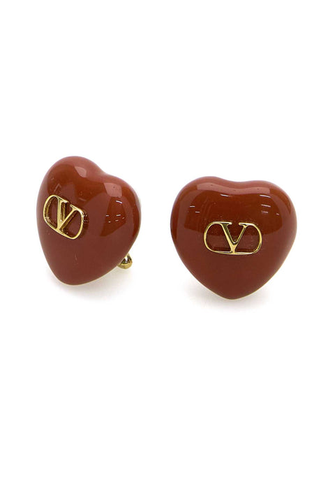 VALENTINO GARAVANI Mini Enamel and Metal Coeur Royal Earrings