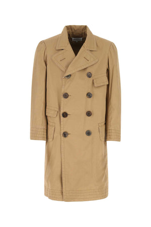 MAISON MARGIELA Oversized Beige Cotton Trench Jacket