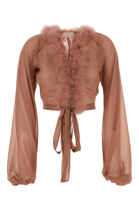 BLUMARINE Vintage-Inspired Blouse in Antiqued Pink