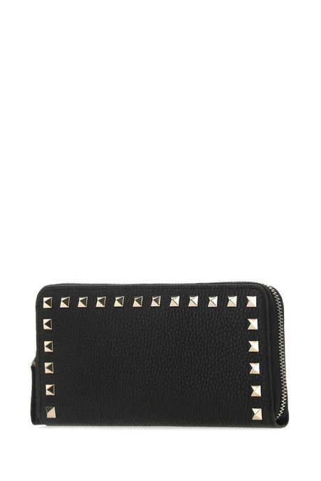 VALENTINO GARAVANI Rockstud Mini Wallet - Chic Black Leather Design