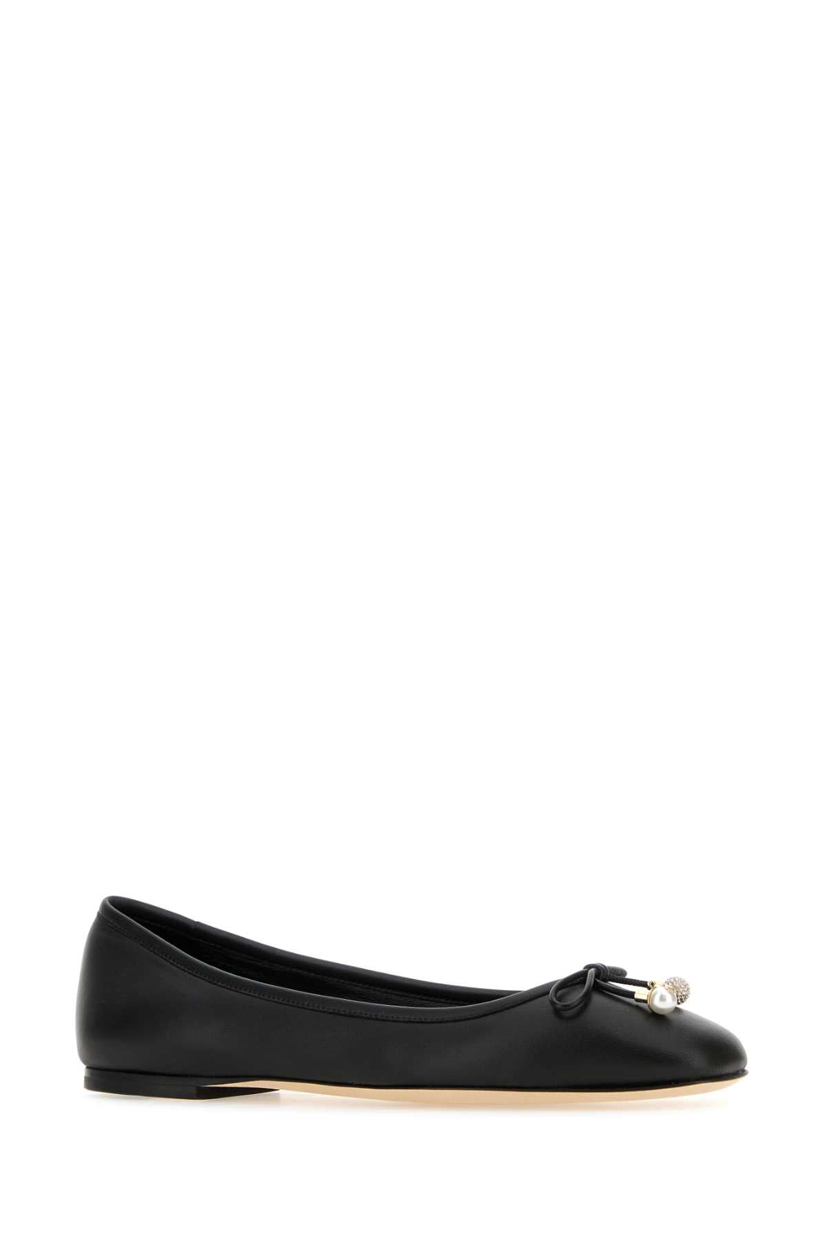 JIMMY CHOO Elegant Nappa Leather Mini Ballerinas