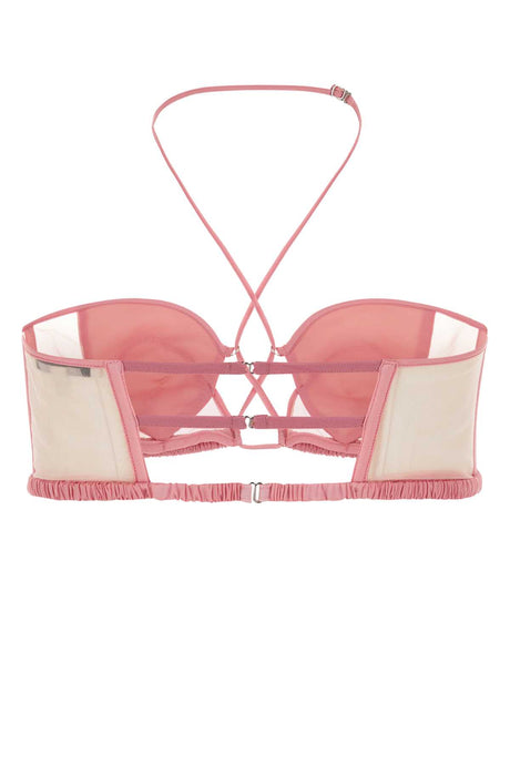 NENSI DOJAKA Chic Pink Stretch Chiffon Bra