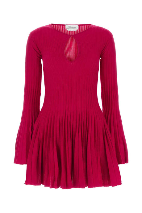 BLUMARINE Chic Fuchsia Wool Mini Dress