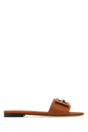 FENDI Caramel Leather Baguette Slippers for Women