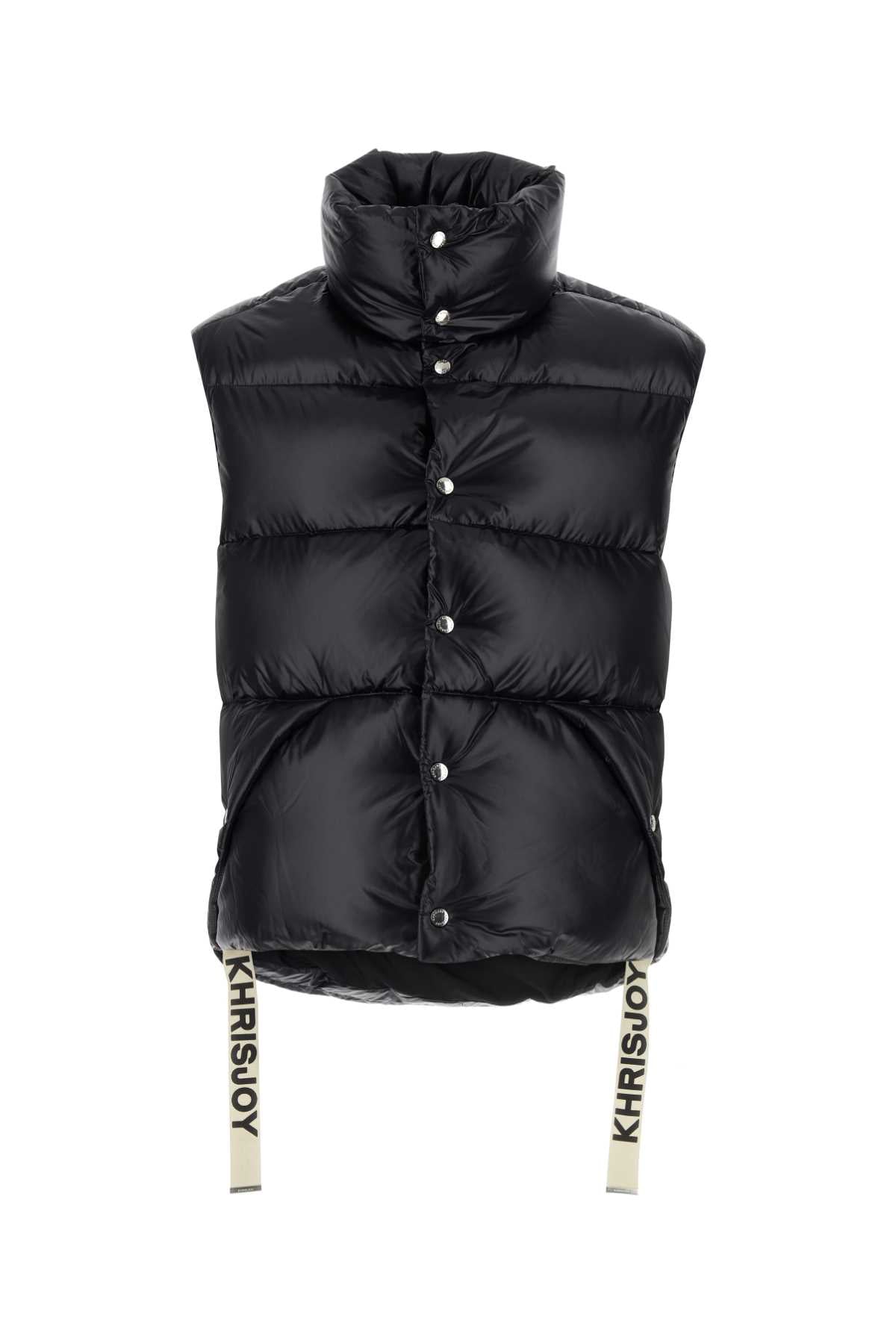 KHRISJOY Men's Black Sleeveless Puff Down Jacket