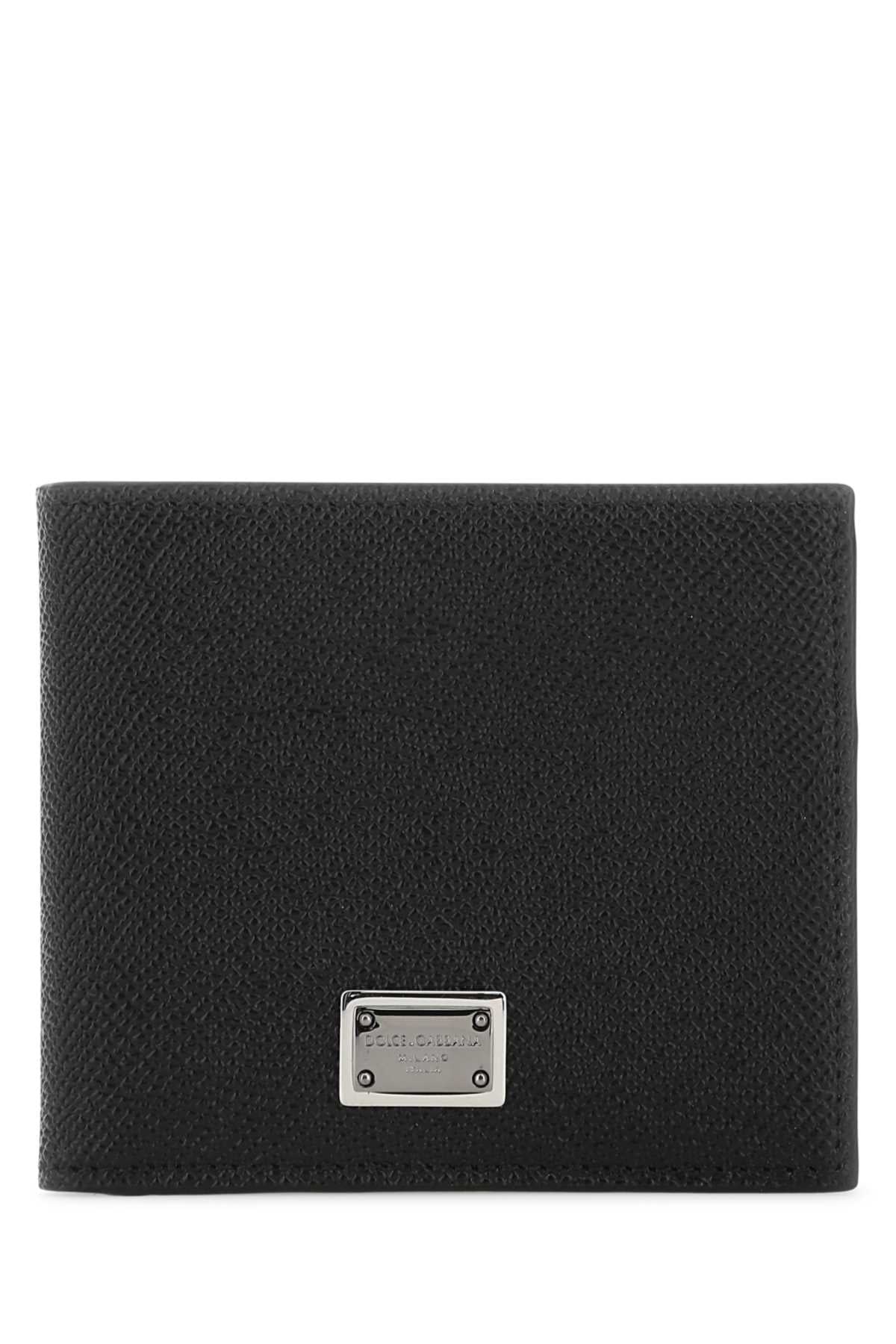 DOLCE & GABBANA Mini Black Leather Wallet for Men