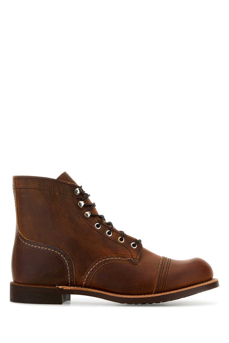 RED WING Caramel Leather Ankle Boots for Men