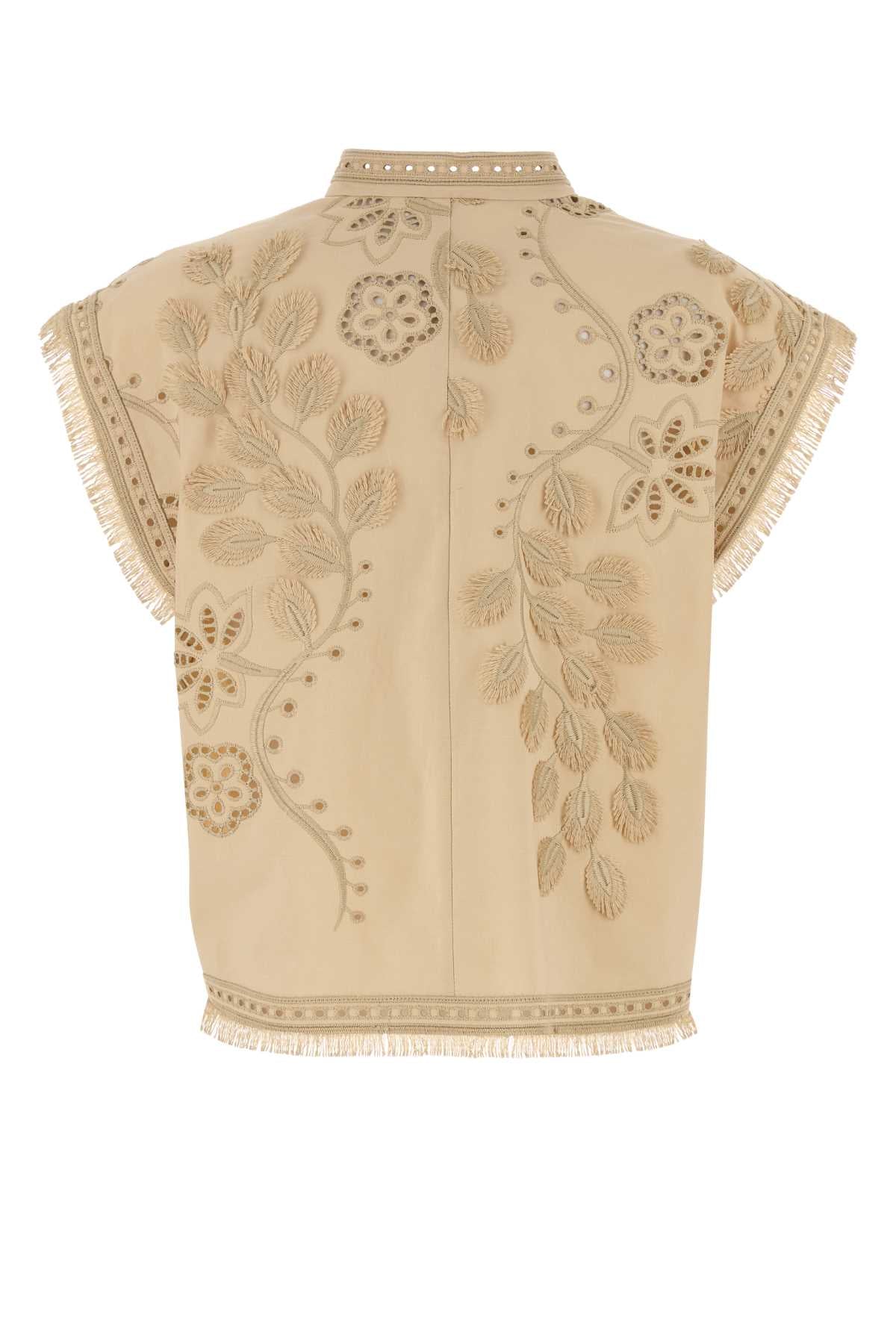 ALBERTA FERRETTI Chic Beige Polyester Blend Top for Women