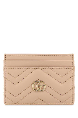 GUCCI Mini Pink Leather Card Holder - GG Marmont Style