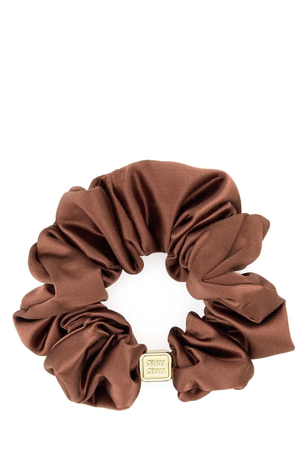 MIU MIU Antiqued Pink Satin Scrunchie