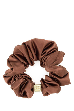 MIU MIU Antiqued Pink Satin Scrunchie