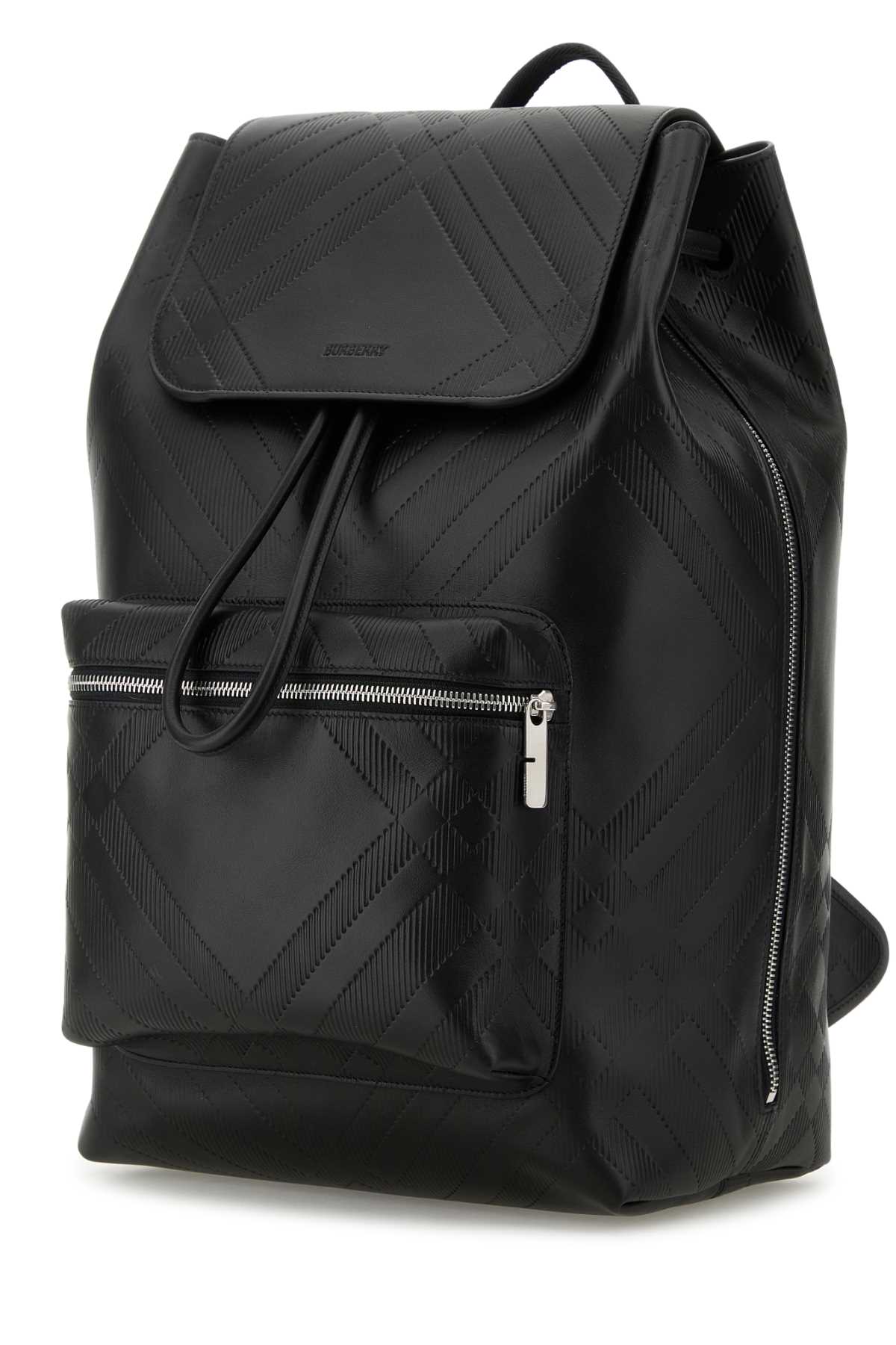 BURBERRY Stylish Black Leather Backpack - 28x40x18 cm