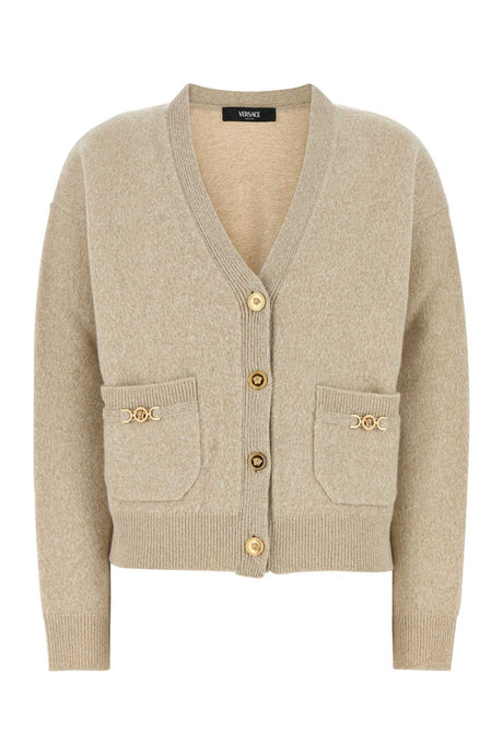 VERSACE Beige Wool Blend Cardigan