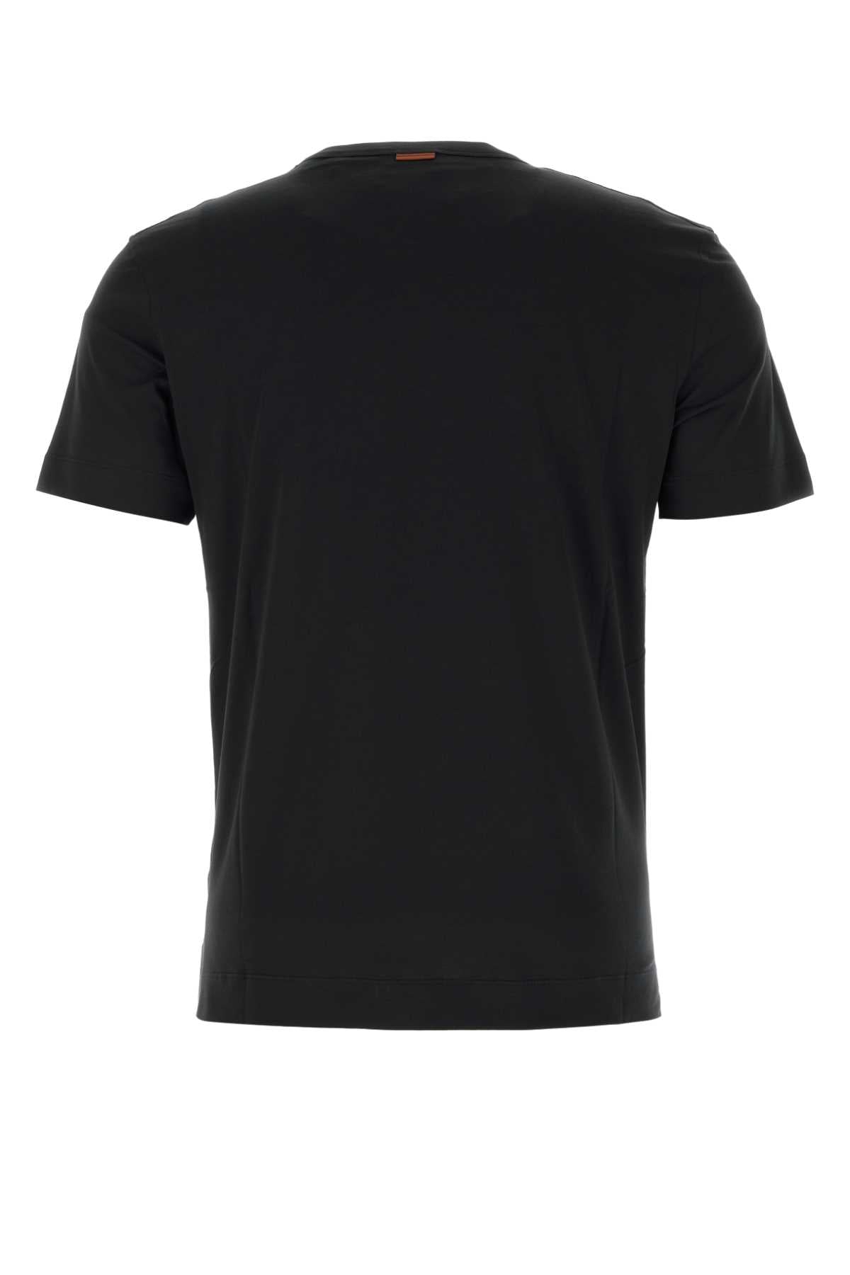 ZEGNA Classic Cotton Black T-Shirt for Men