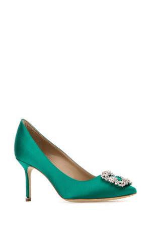 MANOLO BLAHNIK Elegant Satin Pumps with 7 cm Heel Height