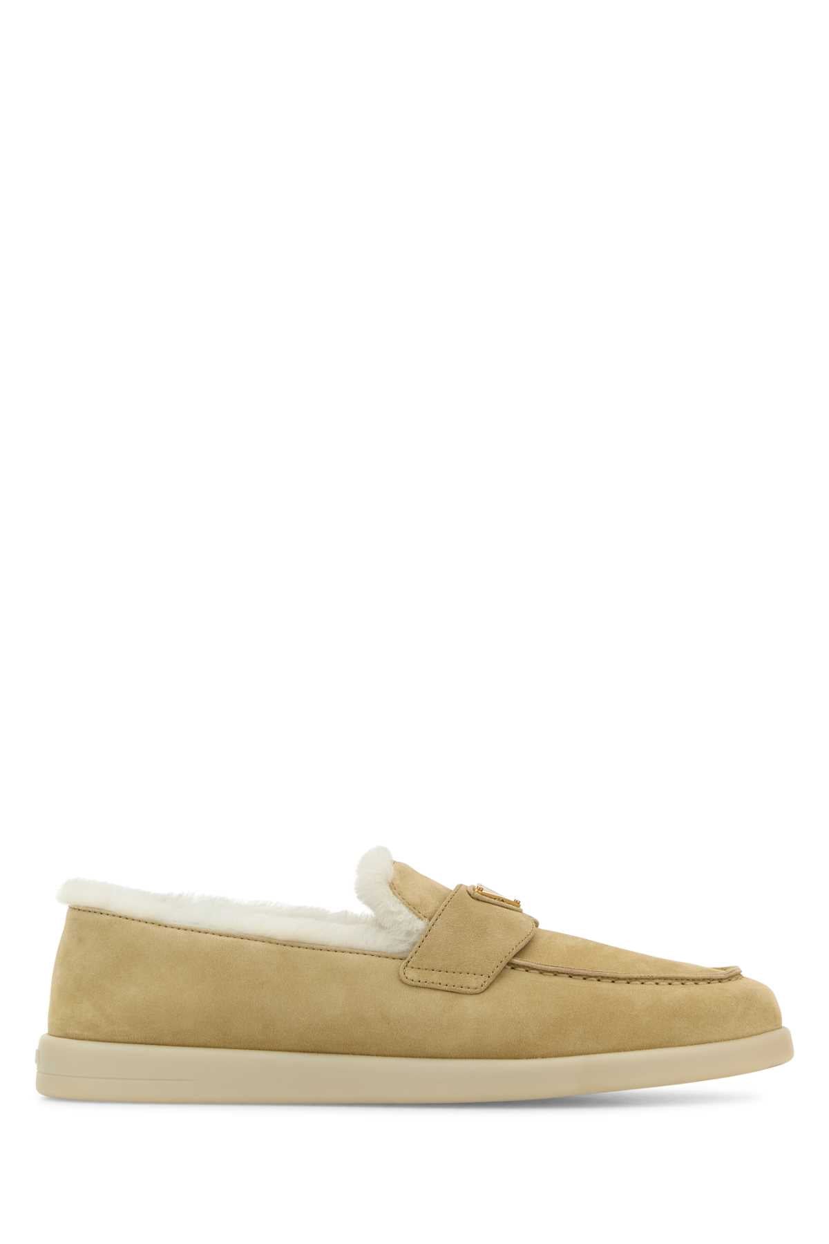 PRADA Elegant Beige Suede Loafers for Women