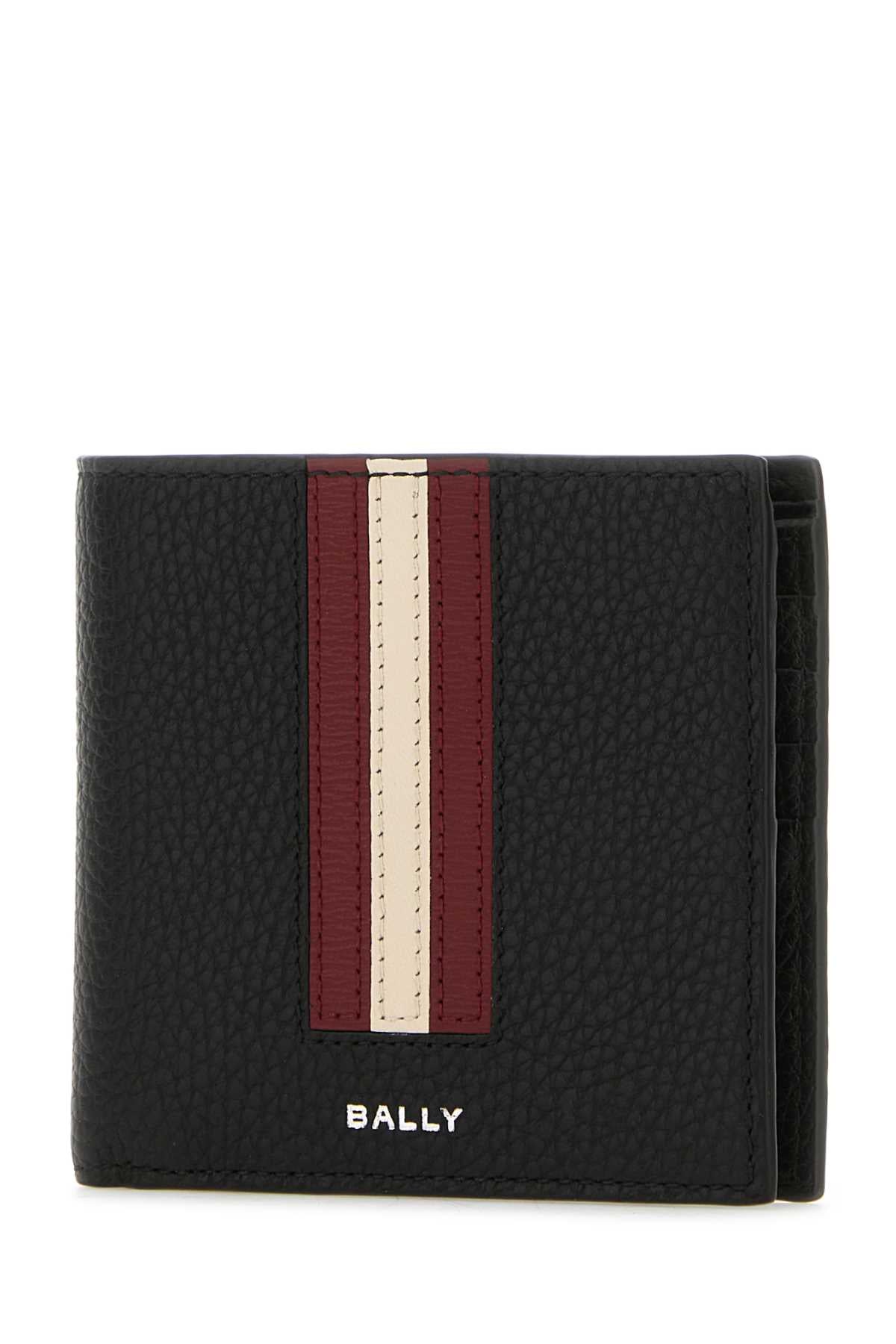 BALLY Sleek Black Leather Mini Wallet - 11 cm x 10 cm x 2 cm