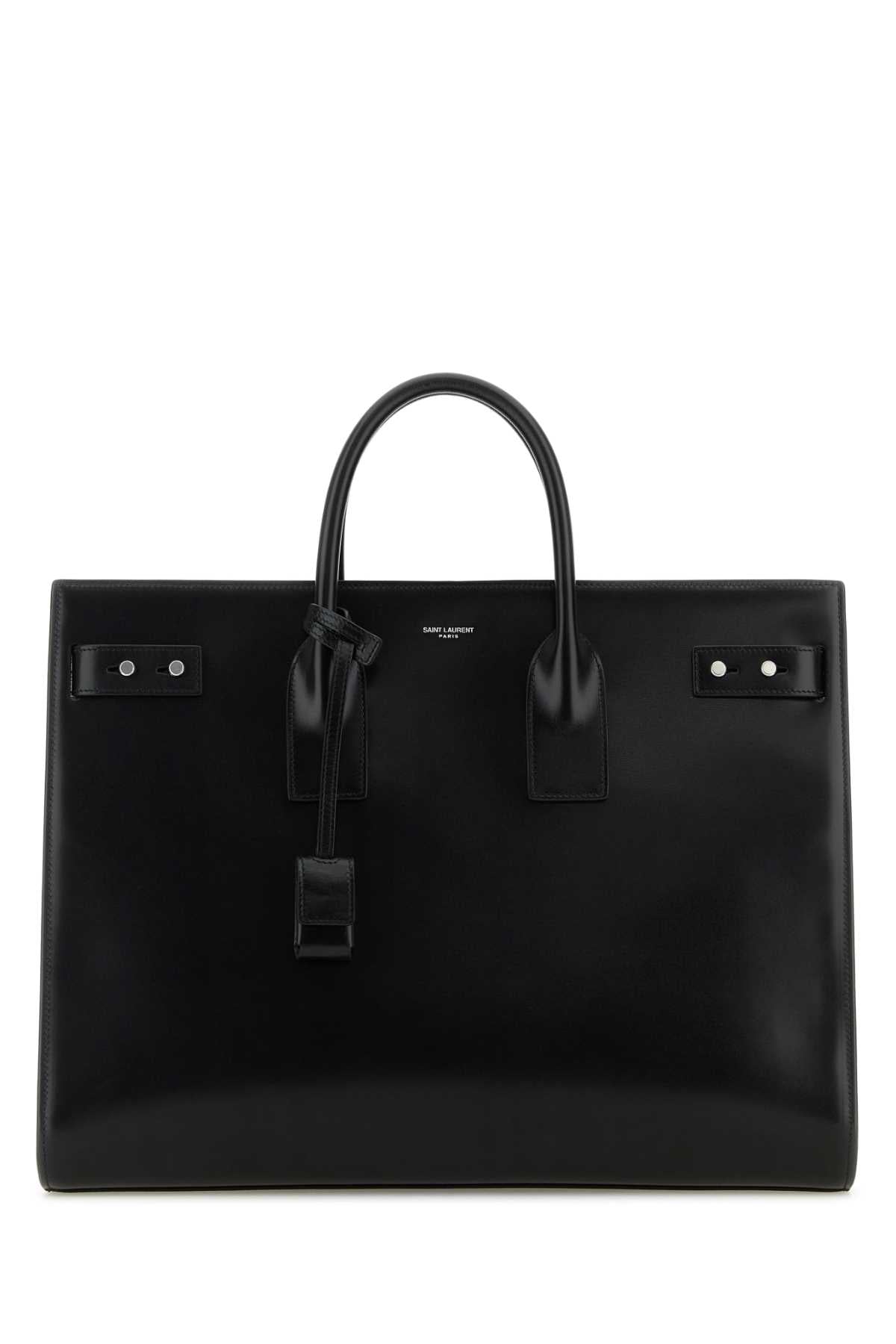 SAINT LAURENT Black Leather Sac OF Jour Handbag - 40 x 30 x 12 cm