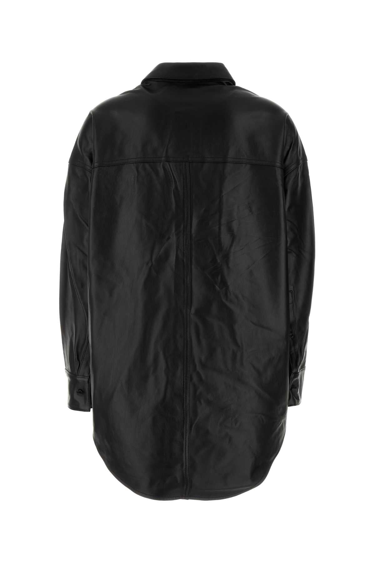 MICHAEL BY MICHAEL KORS Oversized Black Leather Shirt for Women