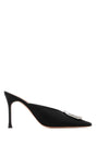 AMINA MUADDI Chic Flat 90 Style Mule in Classic Black and White