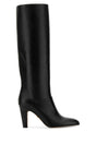 CHLOE Elevated Black Leather Eve Boots with 8.5 cm Heel