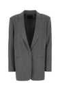 THE ANDAMANE Oversized Melange Grey Stretch Blazer