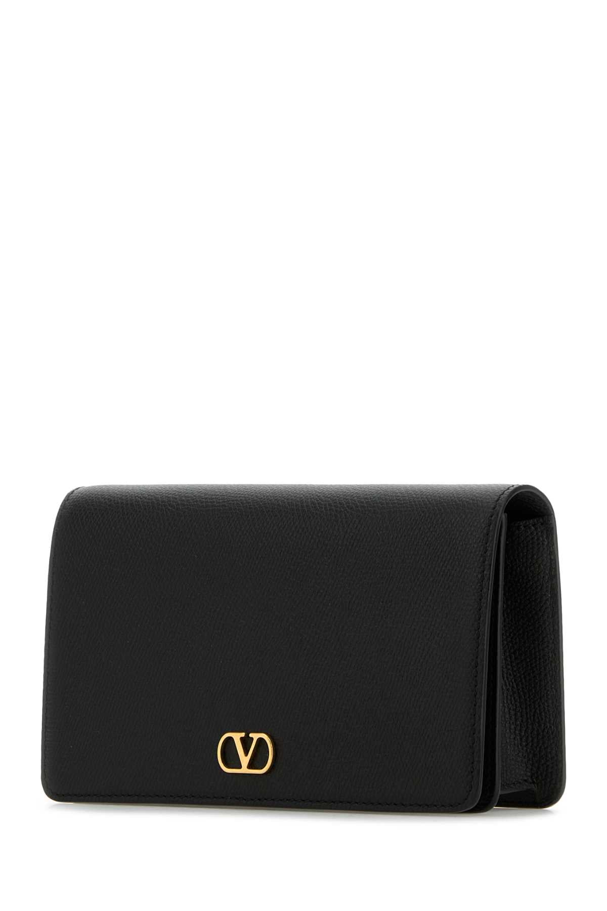 VALENTINO GARAVANI Mini Black Leather VLogo Signature Clutch