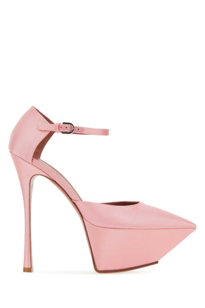 AMINA MUADDI Mini Satin Angelica Pumps with Plateau 16cm