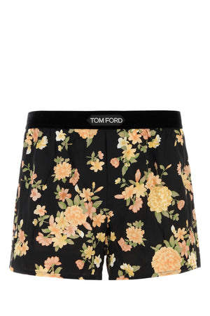 TOM FORD Floral Printed Stretch Satin Boxer