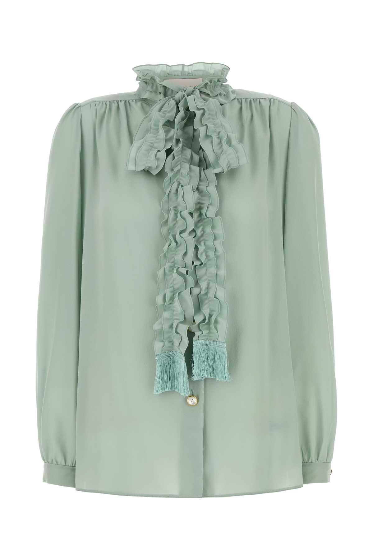 VALENTINO GARAVANI Elegant Light Blue Crepe Shirt