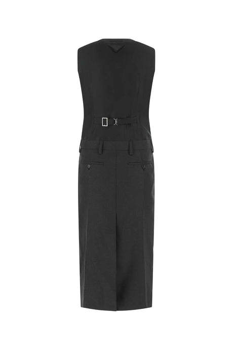 PRADA Elegant Wool Dress with Feminine Silhouette