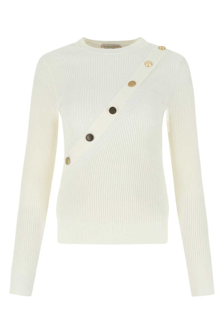 ALEXANDER MCQUEEN Ivory Stretch Viscose Sweater for Women