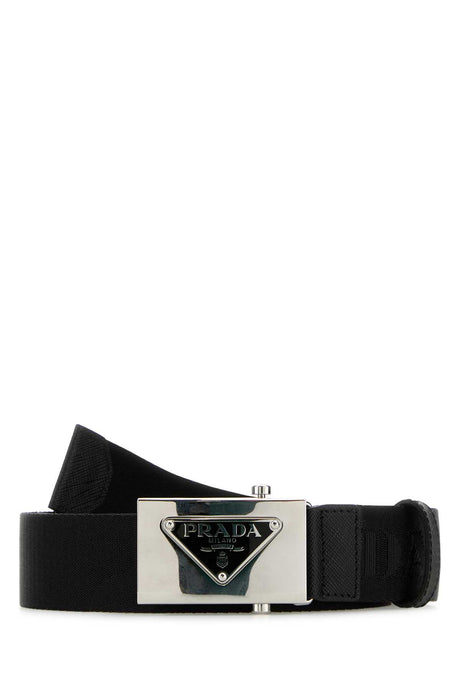 PRADA Stylish Fabric Belt with Silver Finishing - Height: 3.5 cm