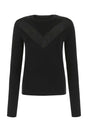 ALEXANDER MCQUEEN Black Stretch Wool Blend Sweater