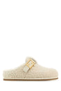 FENDI Ivory Shearling Boston Slippers