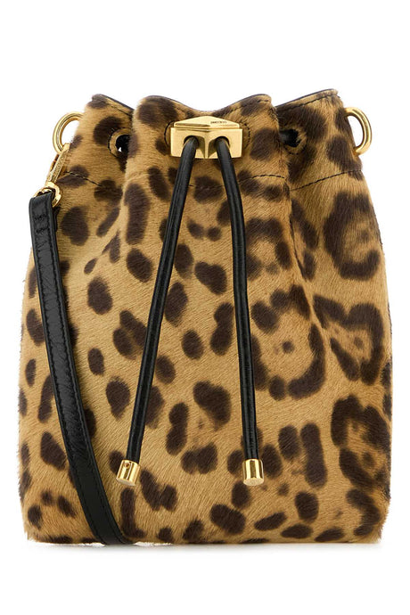 JIMMY CHOO Mini Printed Leather Hair Bon Bon Bucket Handbag