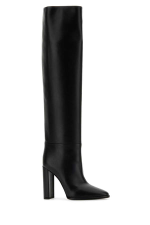 LE SILLA Elegant Black Leather Elsa Boots with 11 cm Heel