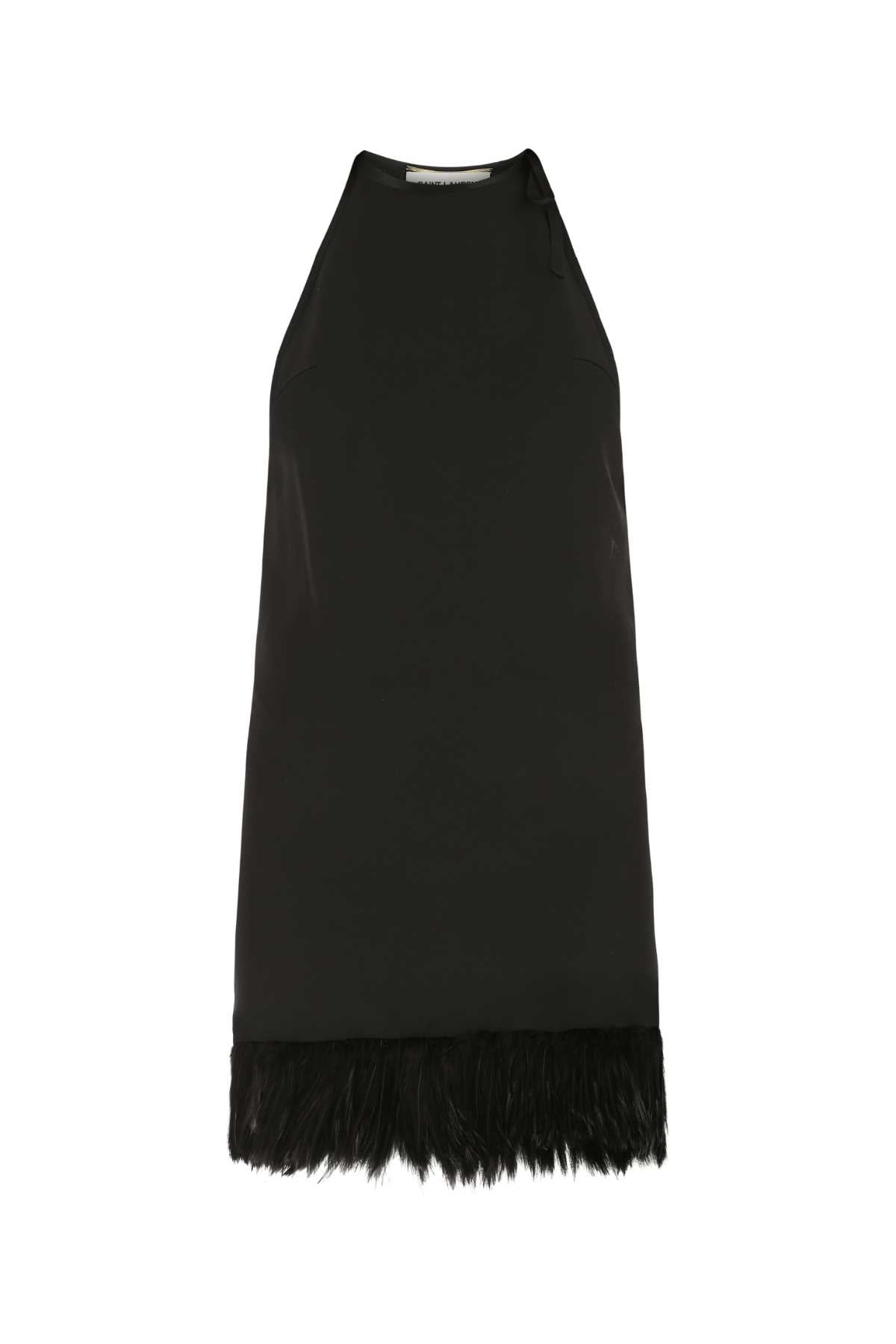 SAINT LAURENT Chic Black Crepe Mini Dress for Women