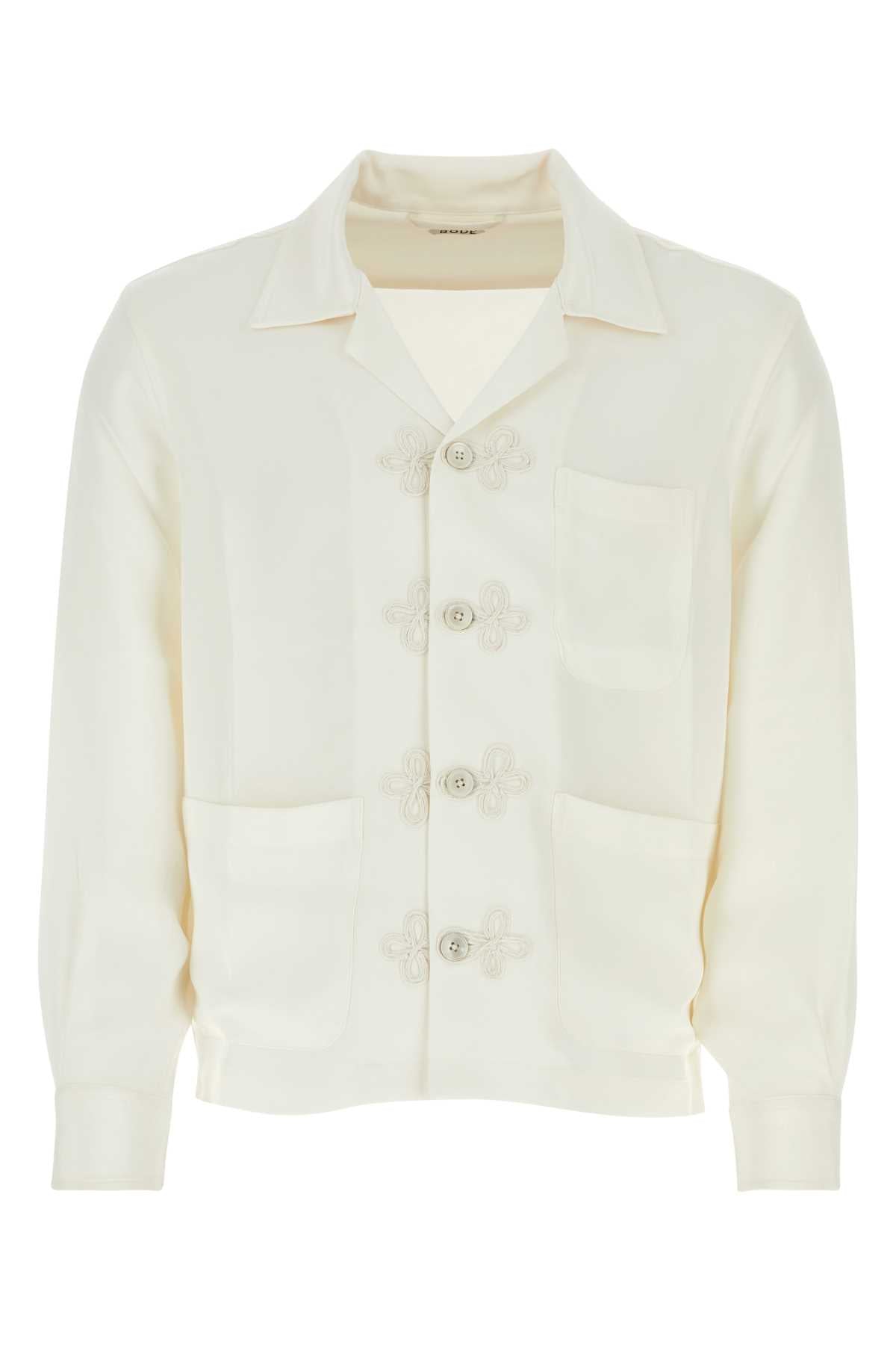 BODE Ivory Silk Trillium Shirt