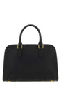 MCM Medium Black Leather Boston Handbag