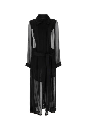 ANN DEMEULEMEESTER Chic Black Crepe Trench Jacket for Women