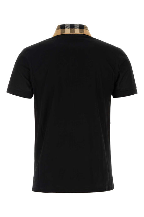 BURBERRY Classic Black Piquet Polo Shirt for Men