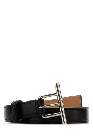 ALEXANDER MCQUEEN Elegant Black Leather Belt - 2 cm Height