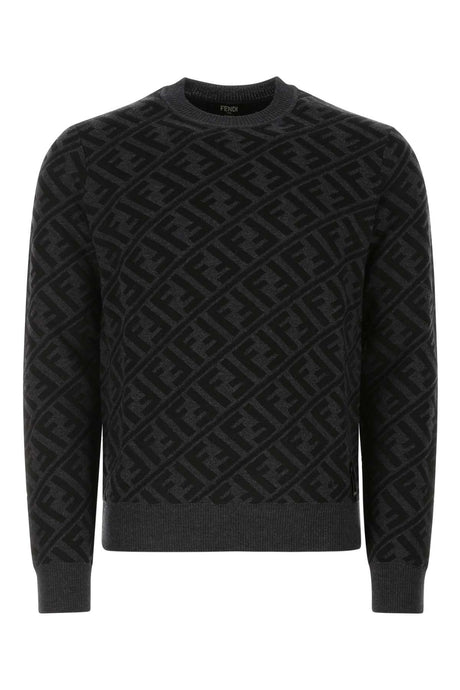 FENDI Embroidered Wool Blend Sweater for Men