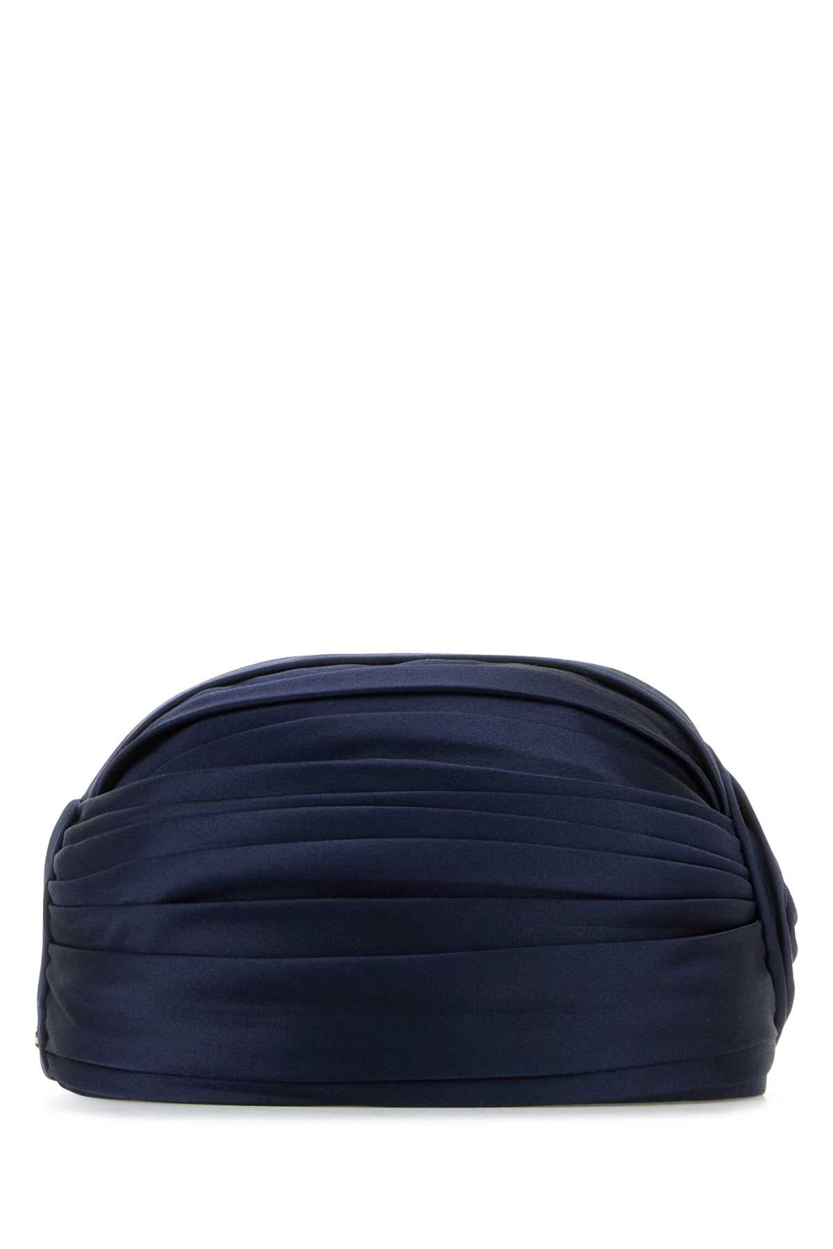 VALENTINO GARAVANI Midnight Blue Satin Turban