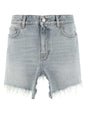 BALENCIAGA Light Blue Denim Cut-Up Mini Skirt